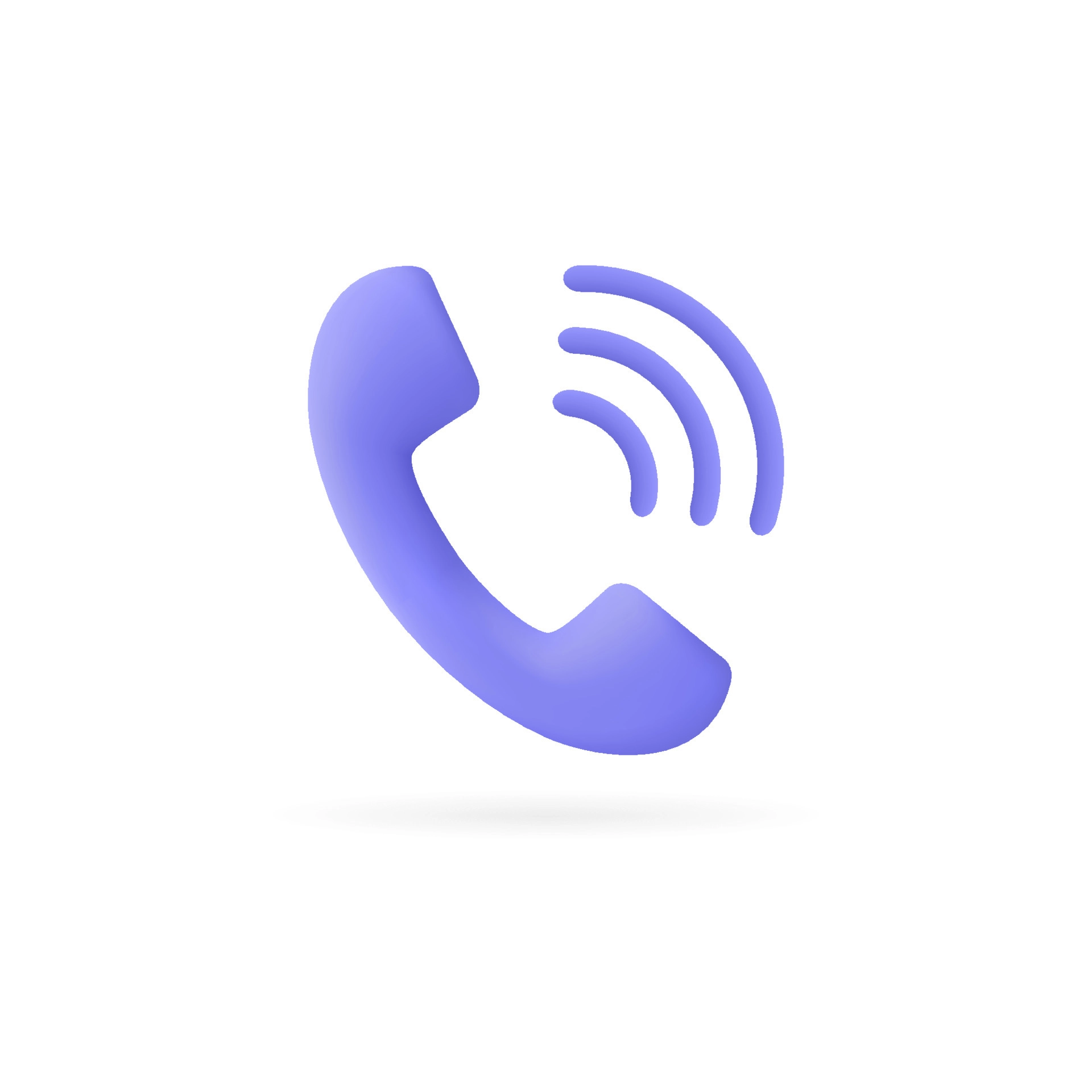 3d handset icon in a minimalist style phone call illustration isolated on white background vector